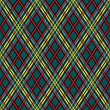 Tartan sorunsuz kontrast rhombus doku 