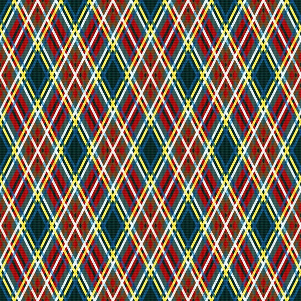 Tekstur Rhombus tartan yang mulus dalam berbagai warna - Stok Vektor