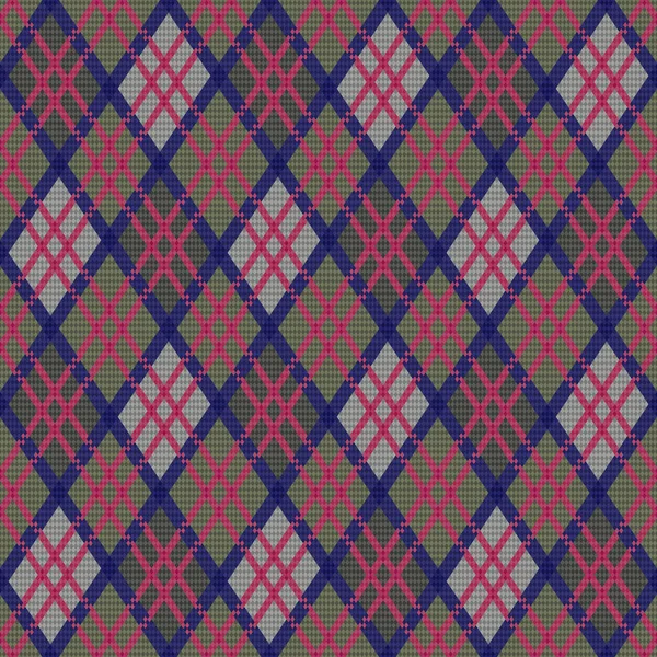 Rhombic tartan seamless texture in muted hues — Stock Vector