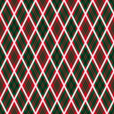 Yeşil ve kırmızı renklerde rombik pürüzsüz desen