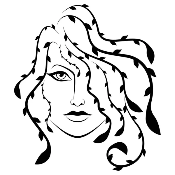 Красивая серьезная женщина со стилизованными волосами — стоковый вектор