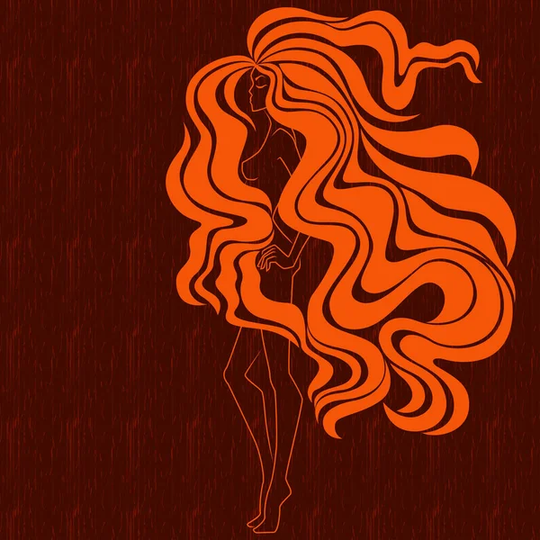 Абстрактная загадочная леди с волосами в потоке — стоковый вектор