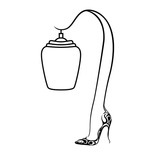 Lámpara de mesa decorativa negra — Vector de stock