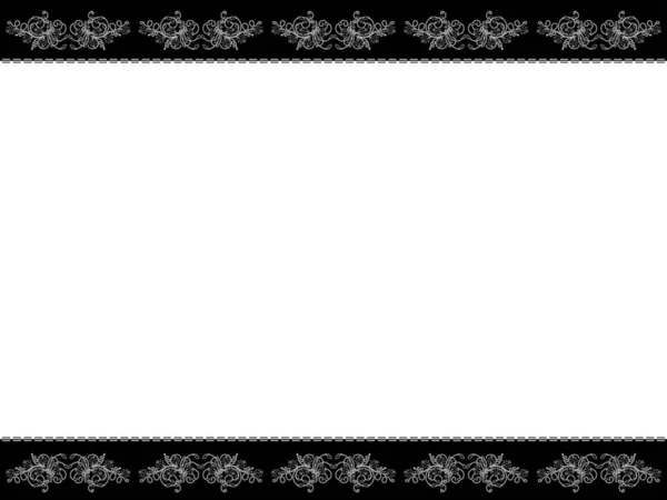 Carte Horizontale Vœux Noir Blanc Avec Éléments Floraux Lignes Illustration — Image vectorielle
