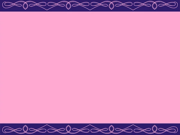 紫とピンクの色であなたのテキストのための場所とデザインのための水平花グリーティングカードのイラスト — ストックベクタ