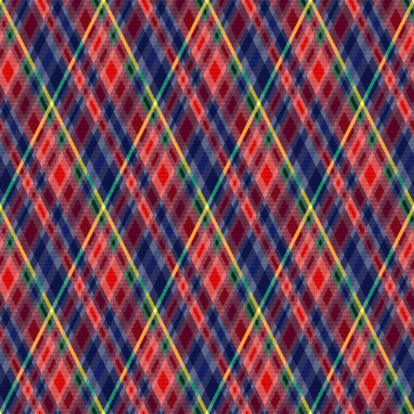 Ромбический Бесшовный Рисунок Виде Шотландской Клетчатки Основном Различных Разноцветных Цветах — стоковый вектор
