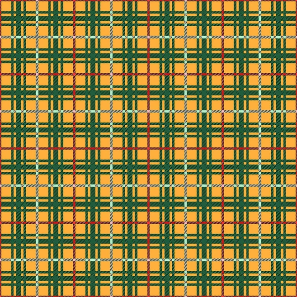 对比色彩艳丽的格子呢苏格兰无缝图案 主要是黄色和绿色 格子布 格子布 床上用品 毛毯和其他纺织品的质地 — 图库矢量图片