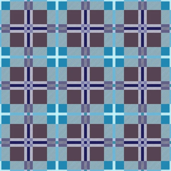Blue Brown Contrast Tartan Scottish Seamless Pattern Texture Tartan Plaid — Stock Vector
