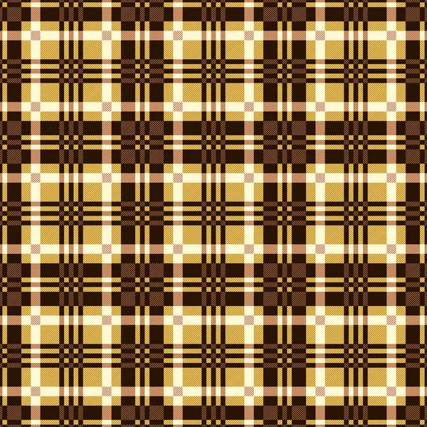 Tartan Scottish Muted Seamless Pattern Brown Yellow Beige Hues Texture — Stock Vector