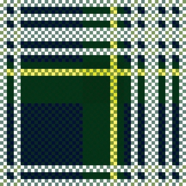 Tartan Modello Scozzese Senza Cuciture Contrasto Nei Colori Bianco Verde — Vettoriale Stock