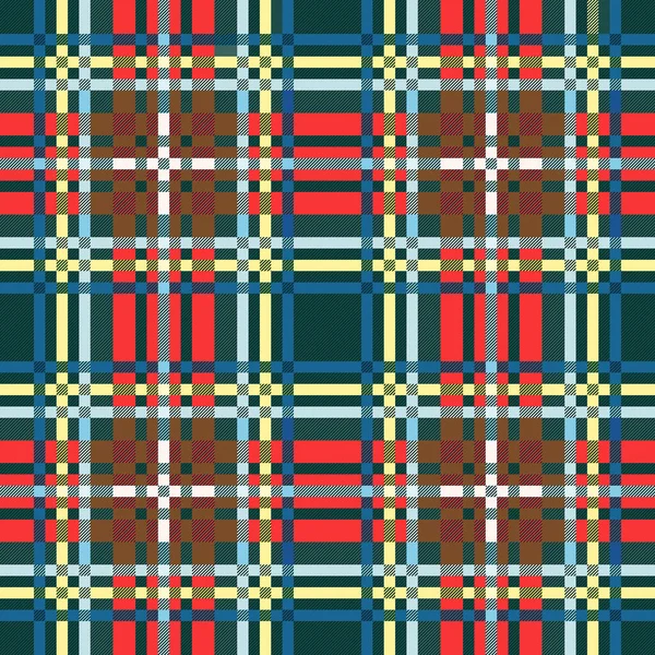 Многоцветный Тартан Шотландский Бесшовный Узор Текстура Тартана Клетчатки Скатертей Одежды — стоковый вектор