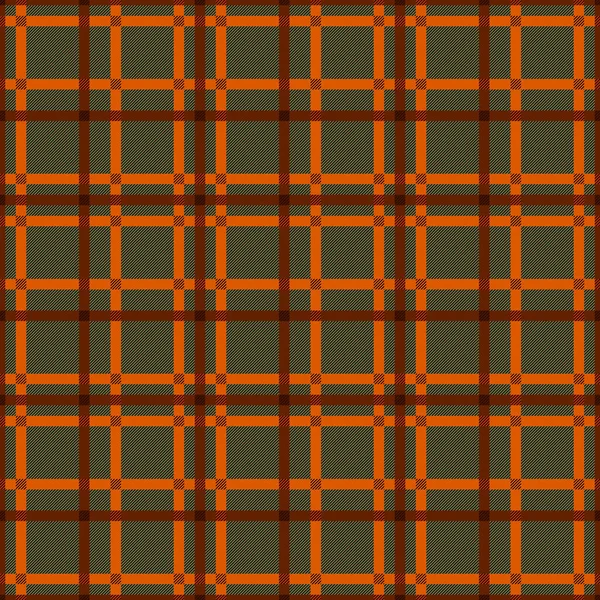 Dämpad Tartan Skotsk Sömlös Mönster Gröna Och Orange Nyanser Textur — Stock vektor