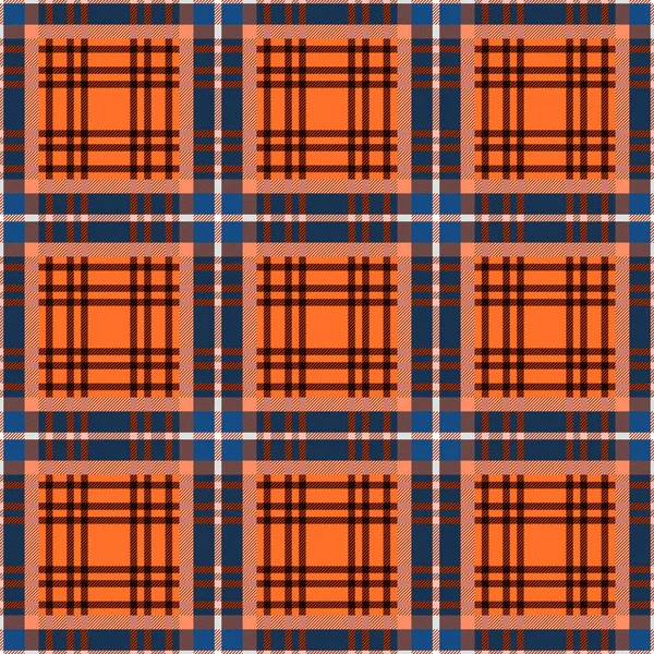 Tartan Skotský Bezešvý Vzor Hnědých Modrých Oranžových Béžových Odstínech Textura — Stockový vektor