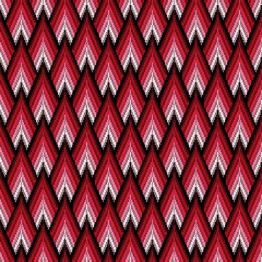 Kırmızı rengin farklı parlaklığına sahip tekrarlanan elementlerin kusursuz vektör deseni