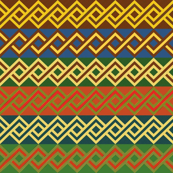 Motifs Vectoriels Sans Couture Sur Motifs Ethniques Bleu Orange Vert — Image vectorielle