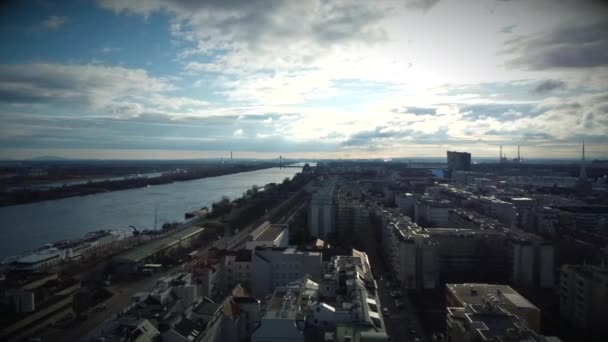 Zicht vanuit de lucht op Drone, Wenen, stadsgezicht — Stockvideo