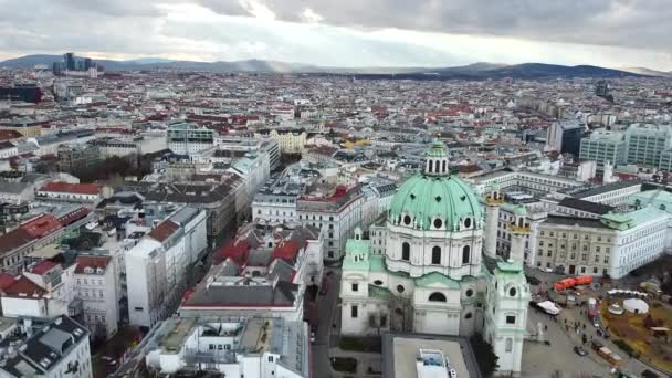 Aerial Drone view, Bécs, városkép — Stock videók