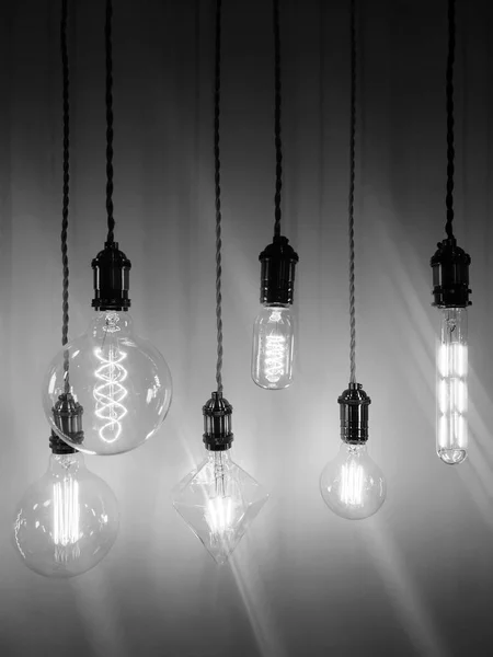 Industrial style light bulbs of different shapes — Stock Photo, Image
