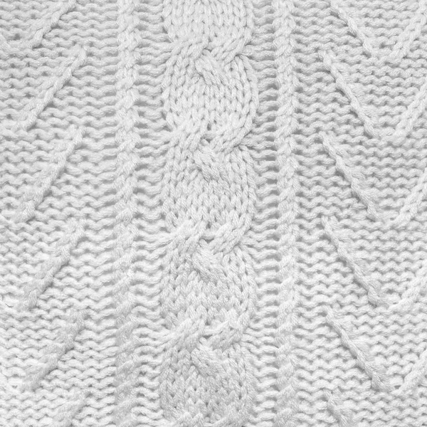 White ornamental knitted background — Stock Photo, Image