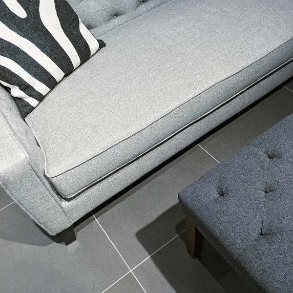 Detail of a living room in gray tones — Stock Photo, Image