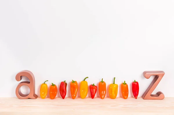 Söt paprika A till ö — Stockfoto