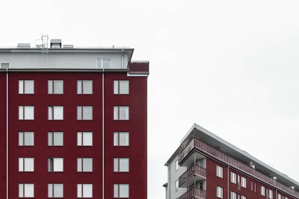 Modern cherry red buildings — Stock Photo, Image