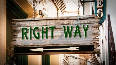 Sokak tabelası doğru yol