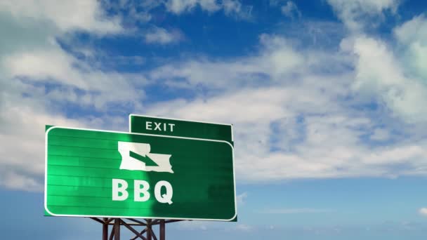 Street Sign Camino Barbacoa — Vídeo de stock