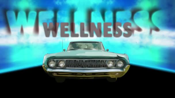 Straat Teken Weg Naar Wellness — Stockvideo