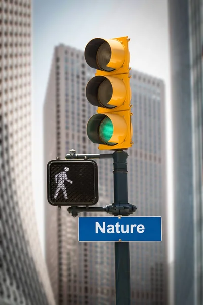 Straßenschild zur Natur — Stockfoto