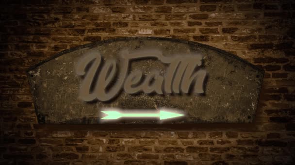 Street Sign Way Wealth — Stock Video