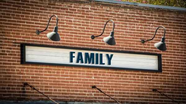 Panneau de rue à la famille — Photo