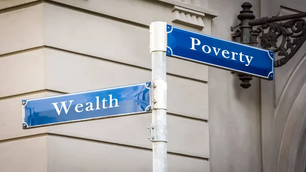 Street Sign Wealthy versus Poverty — Stock Photo, Image