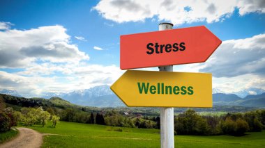 Stres karşı Wellness sokak Işareti