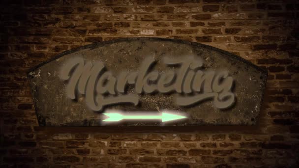 Street Sign Way Marketing — Stock Video