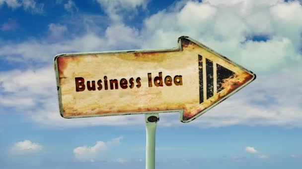 Вуличний Знак Шлях Бізнес Ідеї — стокове відео