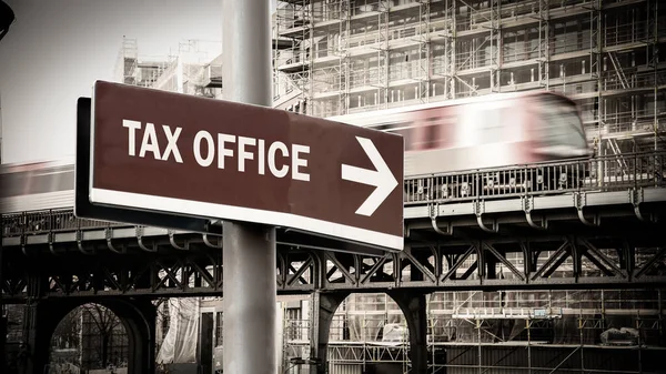Street Sign to Tax Office — Stock Photo, Image