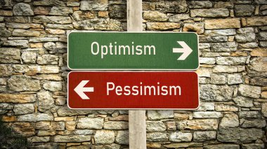 Sokak Işareti Iyimserlik karşı Pessimizm