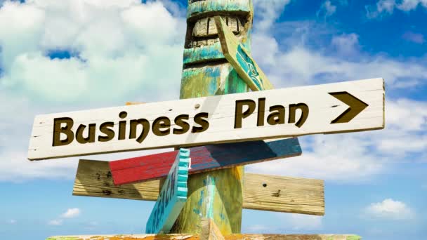 Street Sign Way Business Plan — Stockvideo