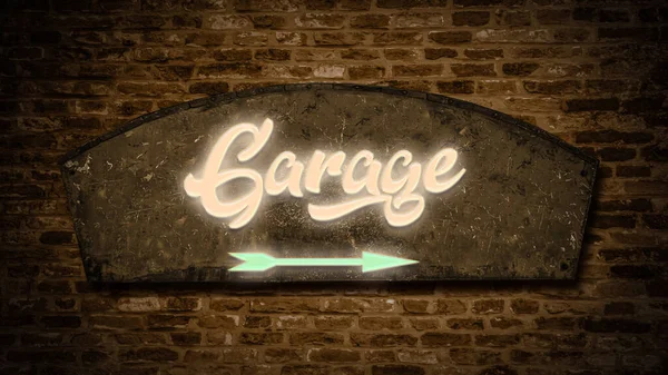 Ulica znak do garażu — Zdjęcie stockowe