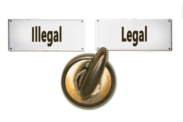 Gatesignal juridisk versus ulovlig – stockfoto