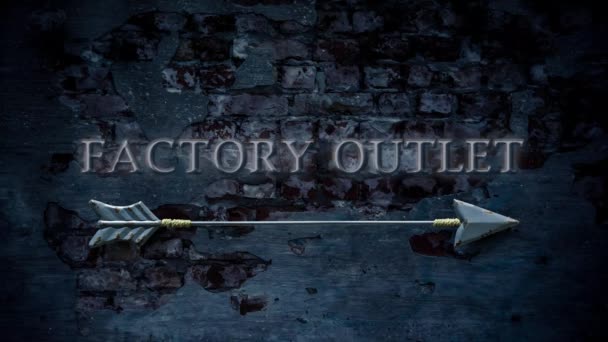 Street Sign Strada Factory Outlet — Video Stock