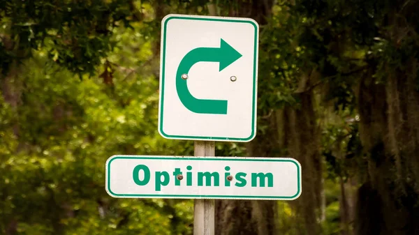 Straatnaambord aan optimisme — Stockfoto
