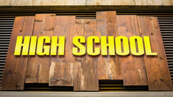 Street Sign to High School — Stock Photo, Image