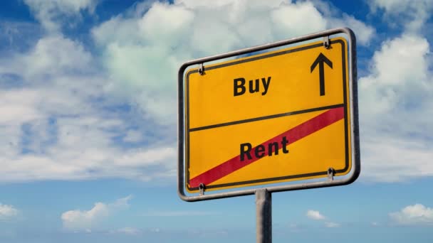 Street Sign Way Rent Buy — Stockvideo