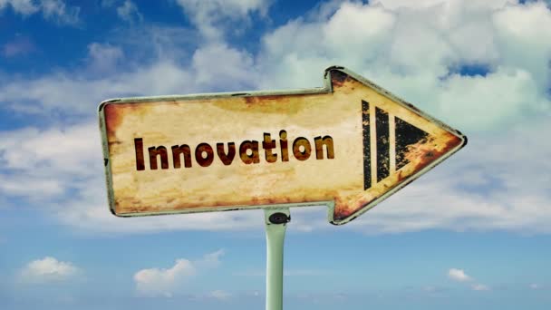 Ulice Značí Cestu Inovacím — Stock video