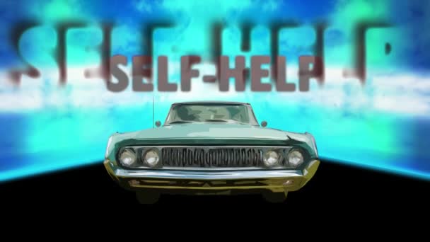 Street Sign Way Self Help — Stock Video