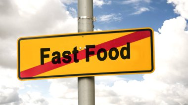 Sokak tabelası Fast Food karşı yavaş