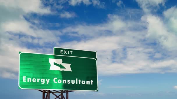エネルギー コンサルタント道路標識 — ストック動画