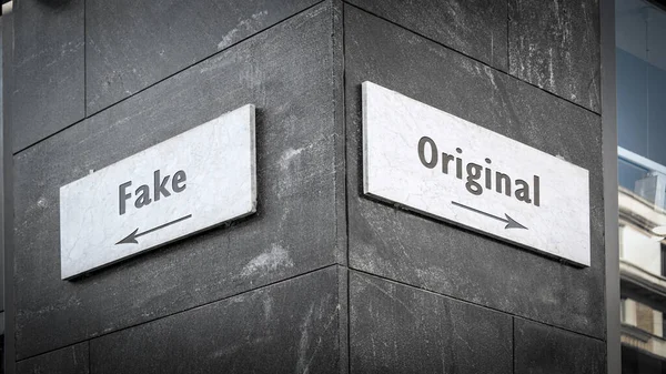 Street Sign Original versus Fake — Stock Photo, Image